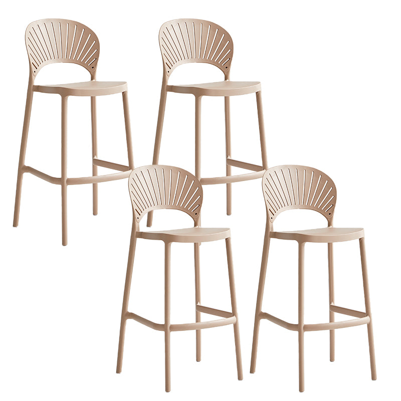 Industrial Armless Low Back Bar Stool Indoor Stackable Plastic Bar Stool