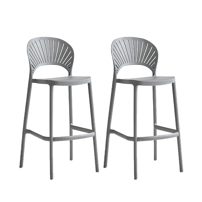 Industrial Armless Low Back Bar Stool Indoor Stackable Plastic Bar Stool