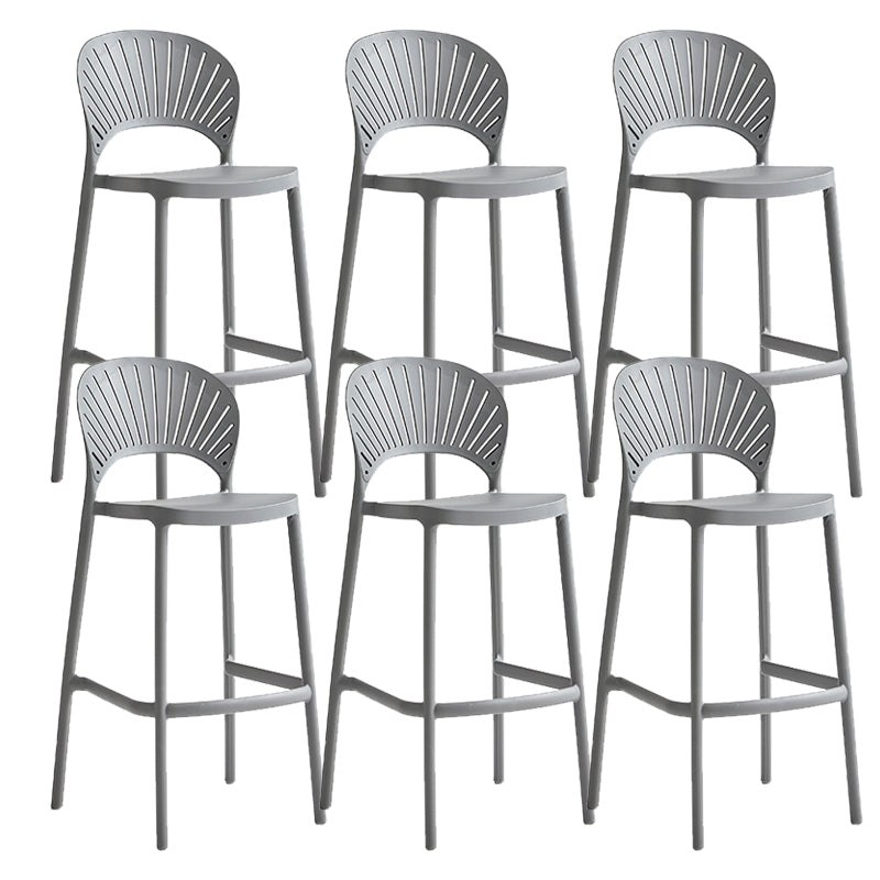 Industrial Armless Low Back Bar Stool Indoor Stackable Plastic Bar Stool