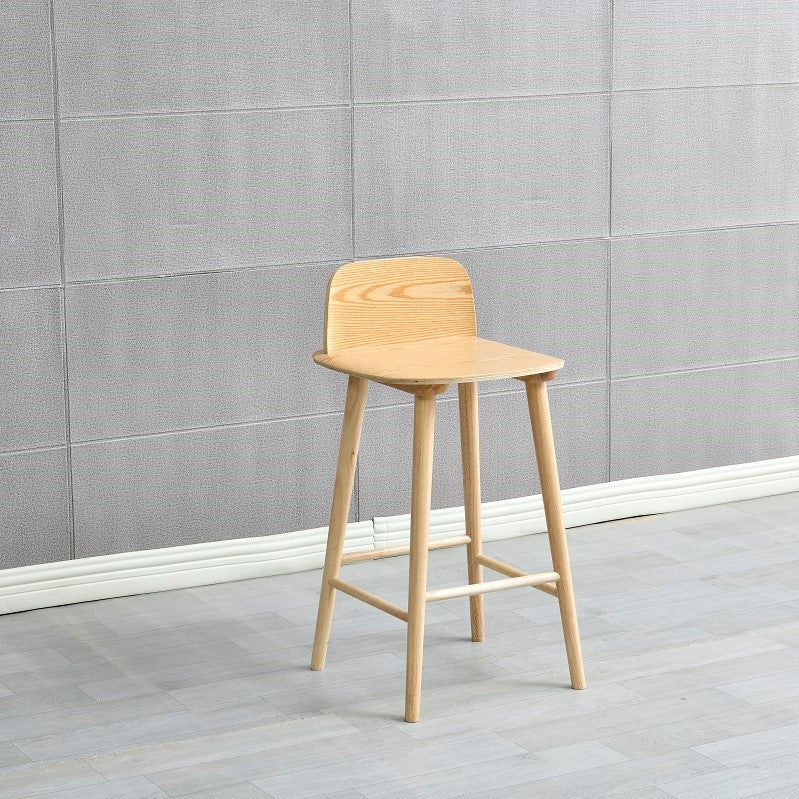 Ash Solid Wood Bar Stool Counter Height Indoor Industrial Armless Stool