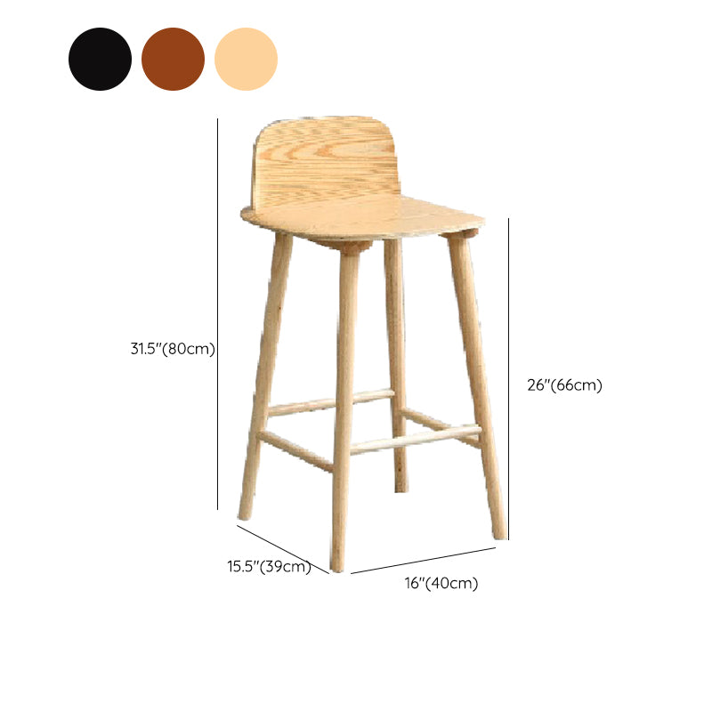 Ash Solid Wood Bar Stool Counter Height Indoor Industrial Armless Stool