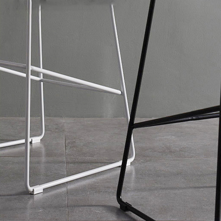 Glam Low Back Armless Bar Stool Indoor Plastic Stool with Metal Base