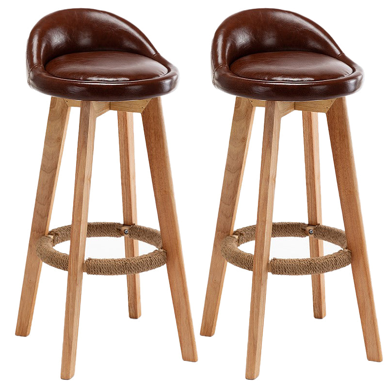 Rubberwood Solid Wood Bar Stool Indoor Upholstered Swivel Bar Stool