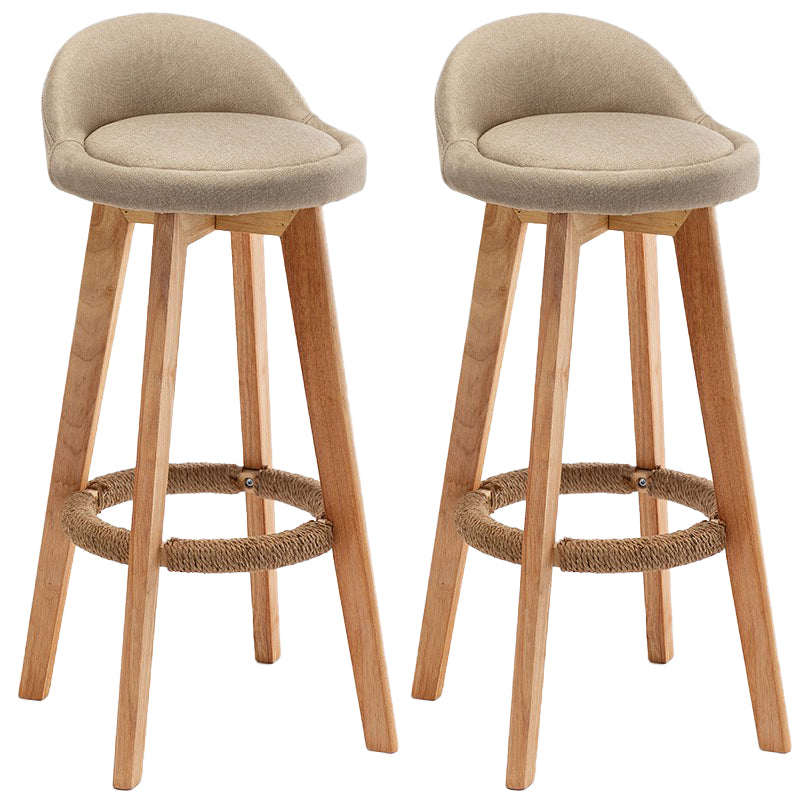Rubberwood Solid Wood Bar Stool Indoor Upholstered Swivel Bar Stool