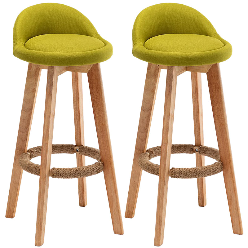 Rubberwood Solid Wood Bar Stool Indoor Upholstered Swivel Bar Stool
