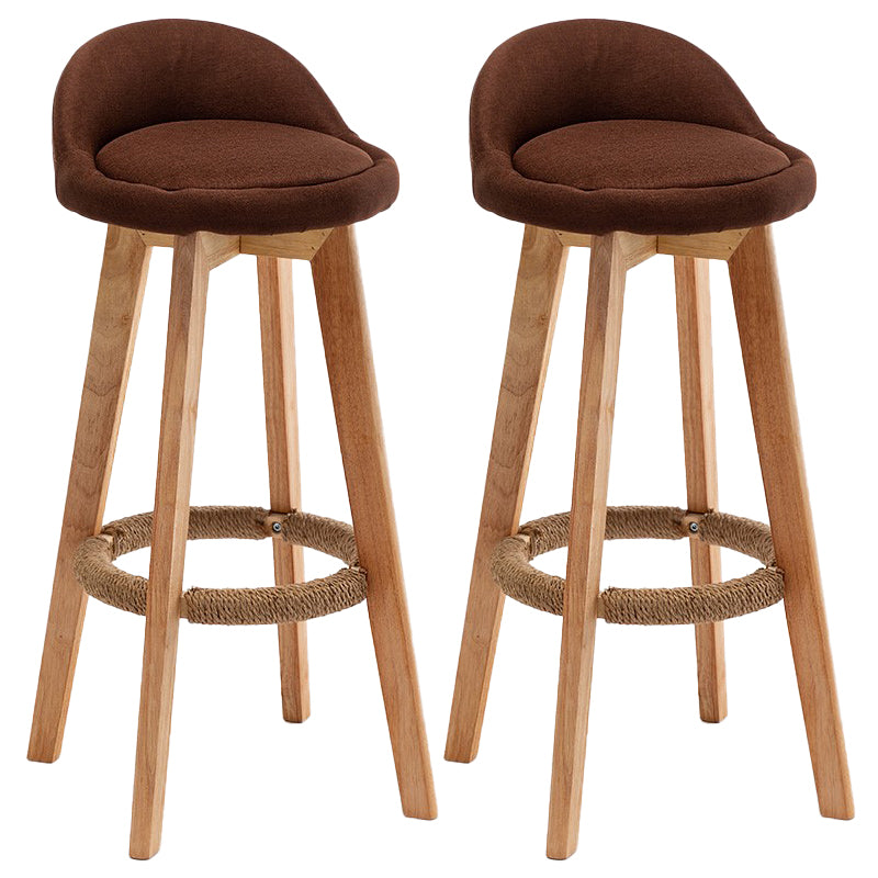 Rubberwood Solid Wood Bar Stool Indoor Upholstered Swivel Bar Stool