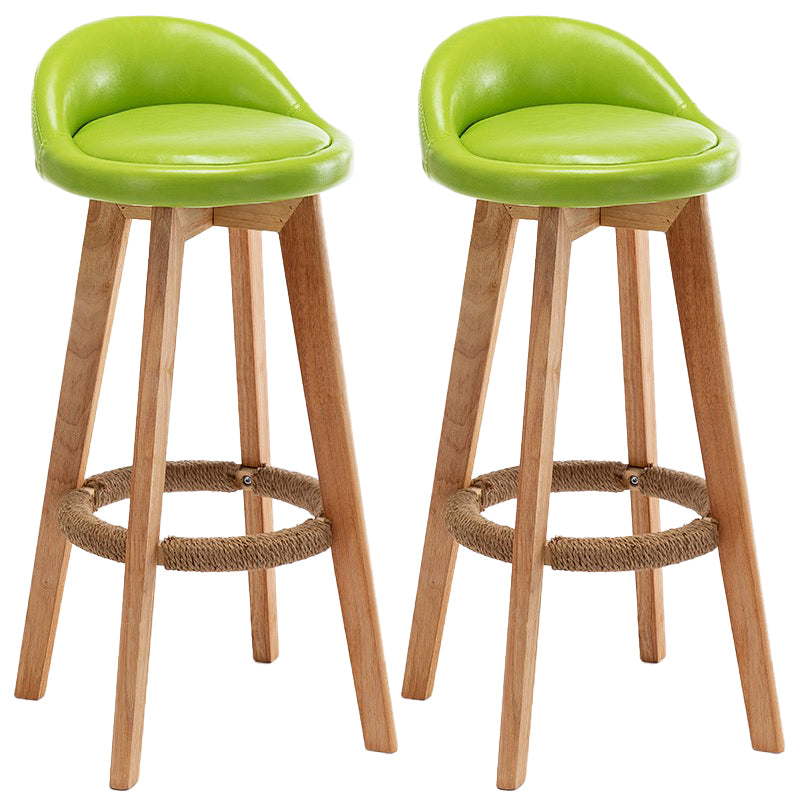 Rubberwood Solid Wood Bar Stool Indoor Upholstered Swivel Bar Stool