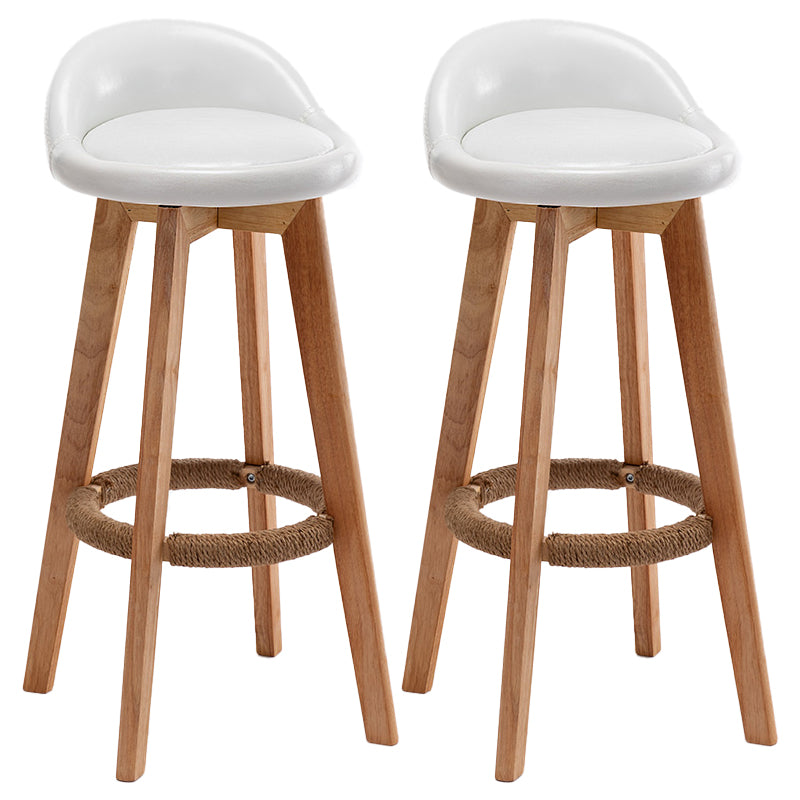 Rubberwood Solid Wood Bar Stool Indoor Upholstered Swivel Bar Stool