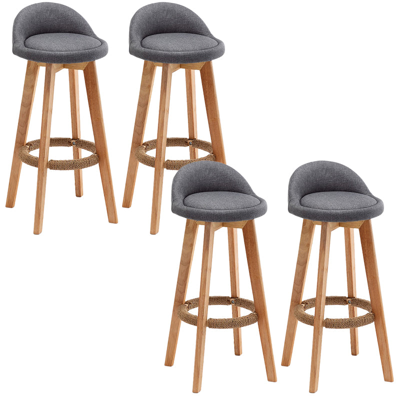 Rubberwood Solid Wood Bar Stool Indoor Upholstered Swivel Bar Stool