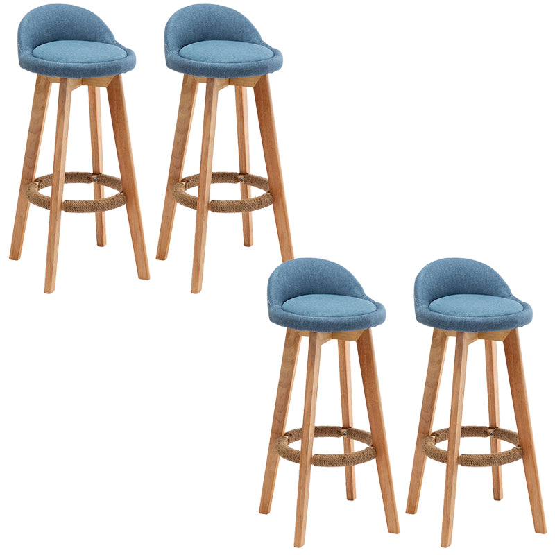 Rubberwood Solid Wood Bar Stool Indoor Upholstered Swivel Bar Stool