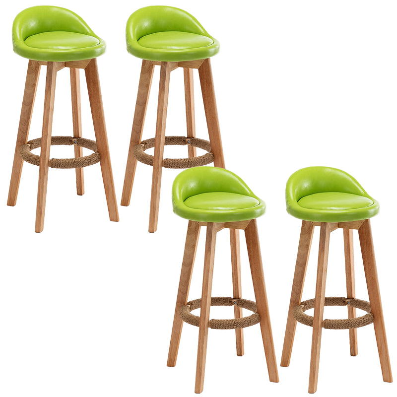 Rubberwood Solid Wood Bar Stool Indoor Upholstered Swivel Bar Stool