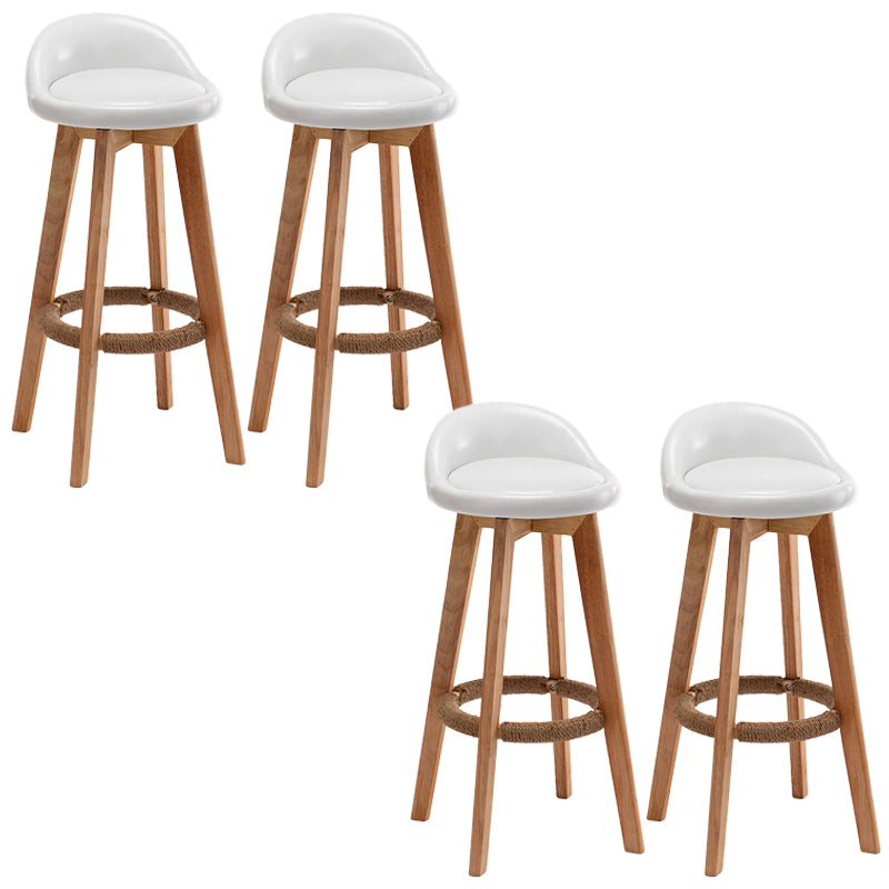 Rubberwood Solid Wood Bar Stool Indoor Upholstered Swivel Bar Stool