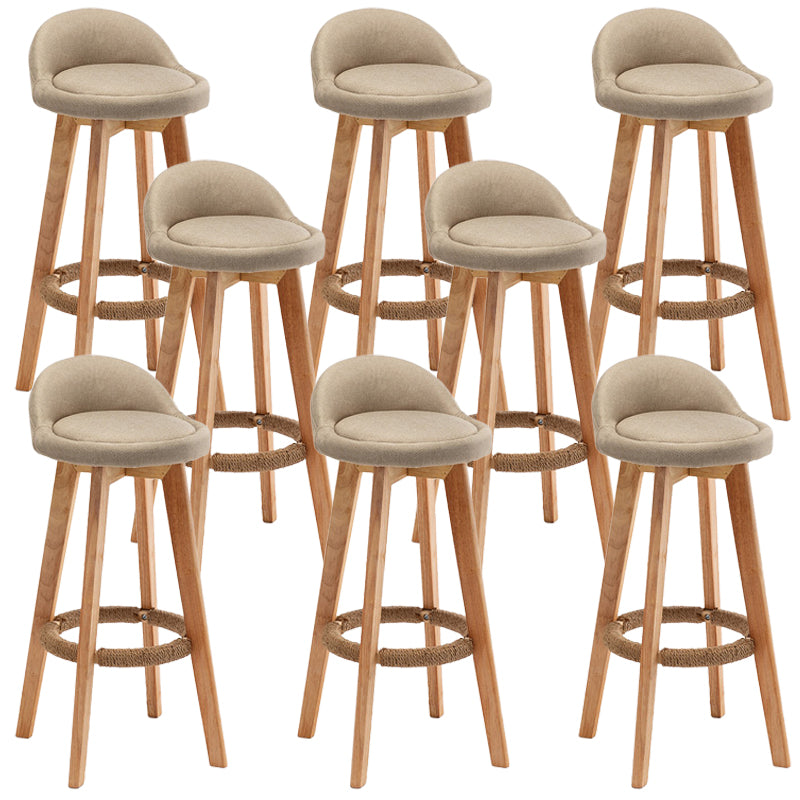 Rubberwood Solid Wood Bar Stool Indoor Upholstered Swivel Bar Stool