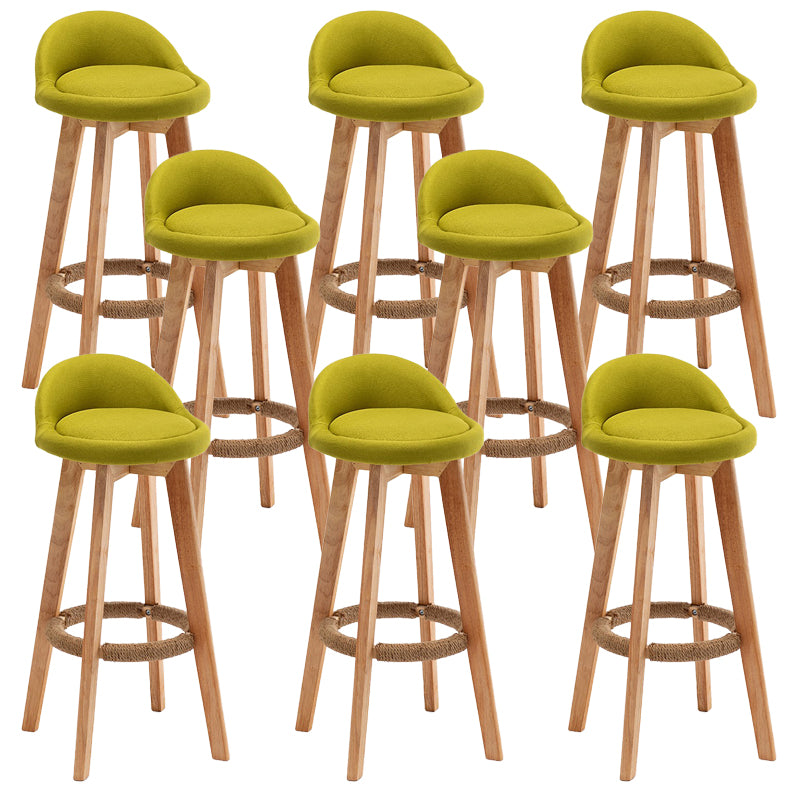 Rubberwood Solid Wood Bar Stool Indoor Upholstered Swivel Bar Stool