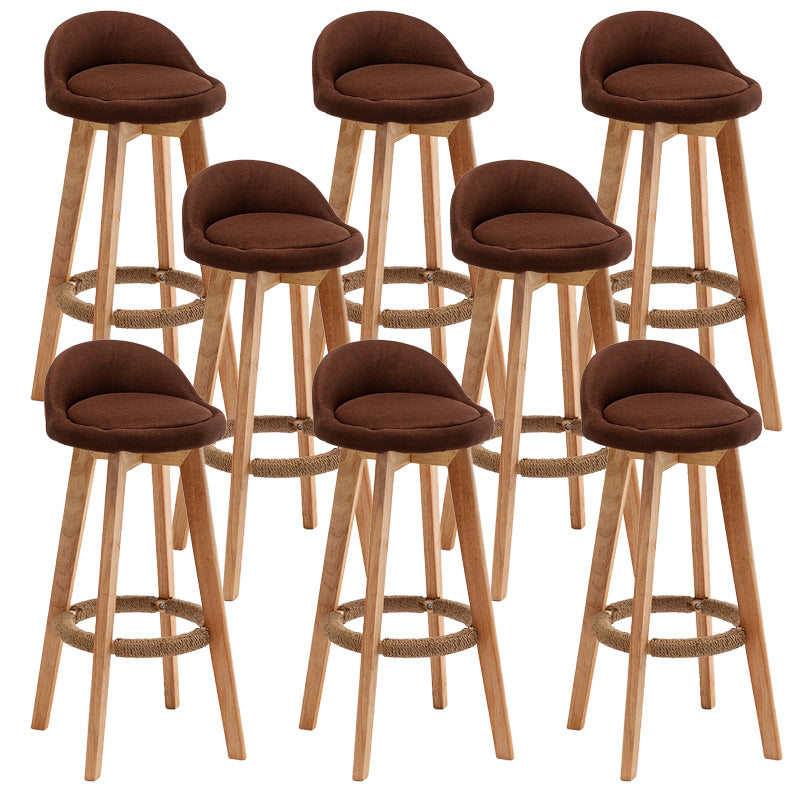 Rubberwood Solid Wood Bar Stool Indoor Upholstered Swivel Bar Stool