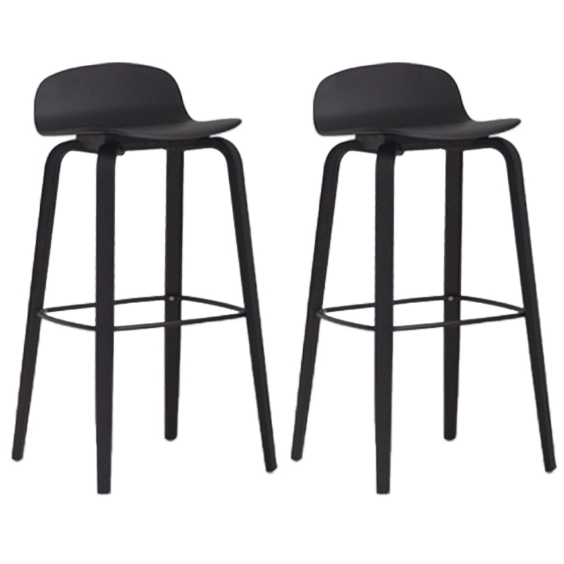 Scandinavian Armless Bar Height Stool Plastic and Solid Wood Bar Stool for Living Room