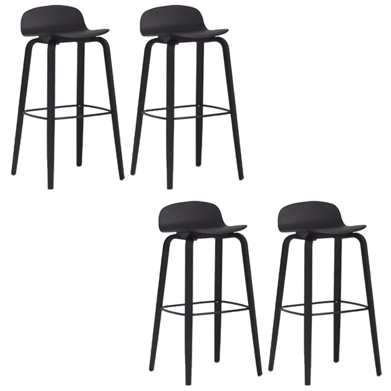 Scandinavian Armless Bar Height Stool Plastic and Solid Wood Bar Stool for Living Room