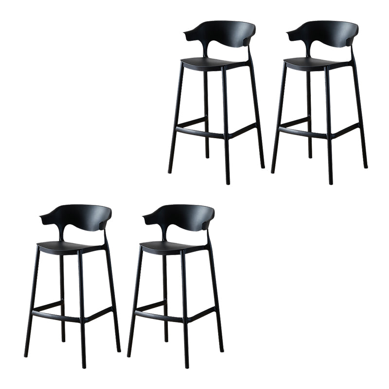 Indoor Plastic Armless Bar Height Stool Industrial Stackable Low Back Bar Stool
