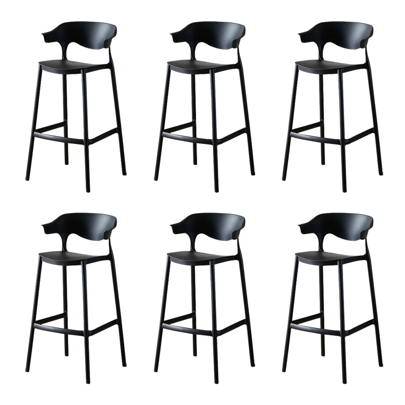 Indoor Plastic Armless Bar Height Stool Industrial Stackable Low Back Bar Stool