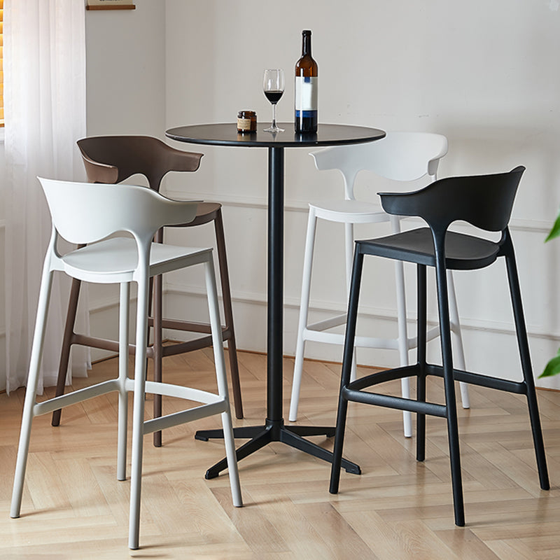 Indoor Plastic Armless Bar Height Stool Industrial Stackable Low Back Bar Stool