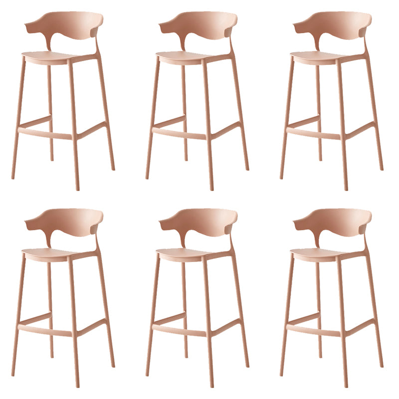 Indoor Plastic Armless Bar Height Stool Industrial Stackable Low Back Bar Stool