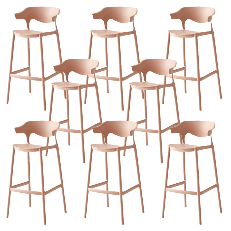 Indoor Plastic Armless Bar Height Stool Industrial Stackable Low Back Bar Stool