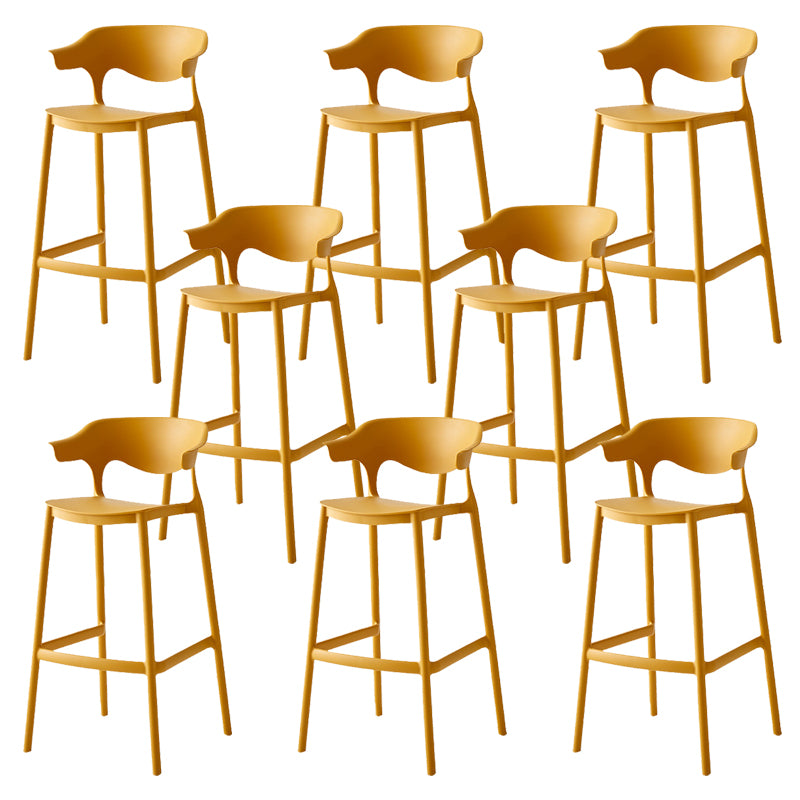 Indoor Plastic Armless Bar Height Stool Industrial Stackable Low Back Bar Stool