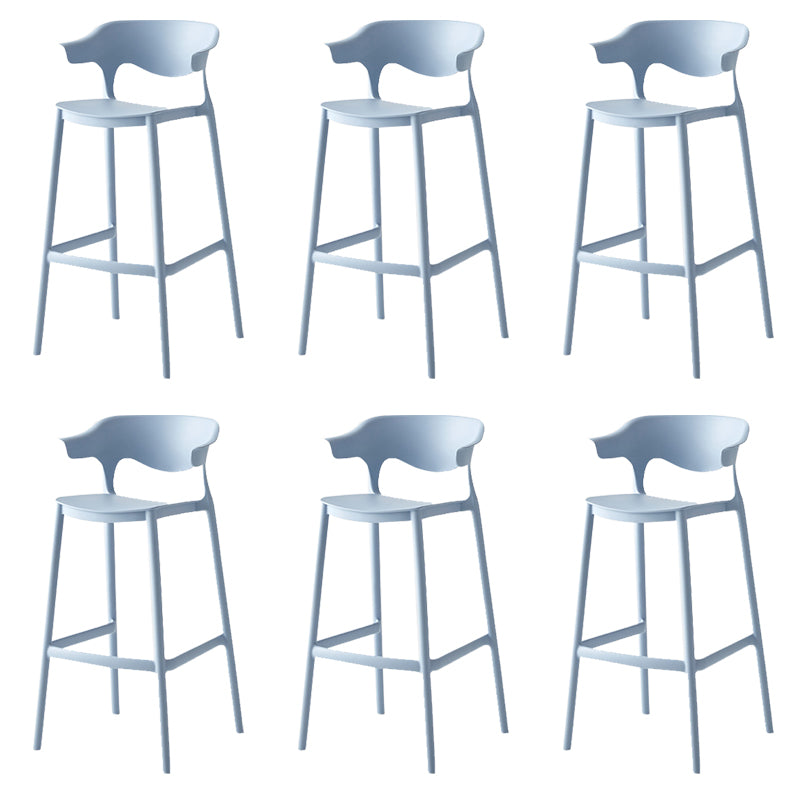 Indoor Plastic Armless Bar Height Stool Industrial Stackable Low Back Bar Stool