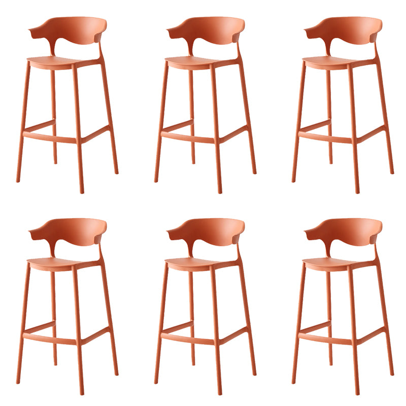 Indoor Plastic Armless Bar Height Stool Industrial Stackable Low Back Bar Stool