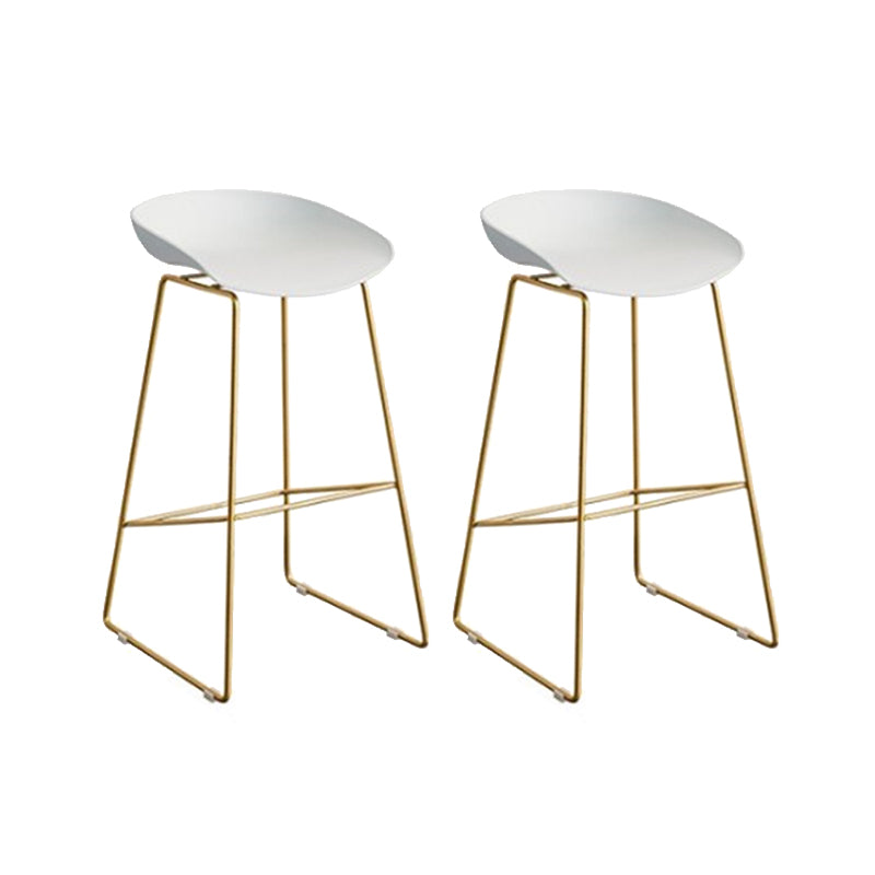 Metal Barstools Glam Armless Bar Stools with Gold Metal Legs