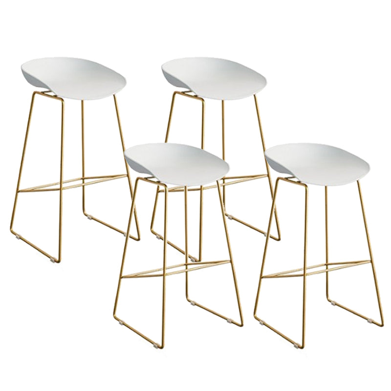 Metal Barstools Glam Armless Bar Stools with Gold Metal Legs