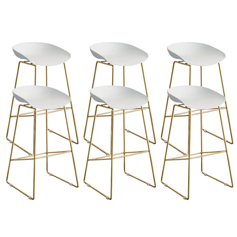 Metal Barstools Glam Armless Bar Stools with Gold Metal Legs