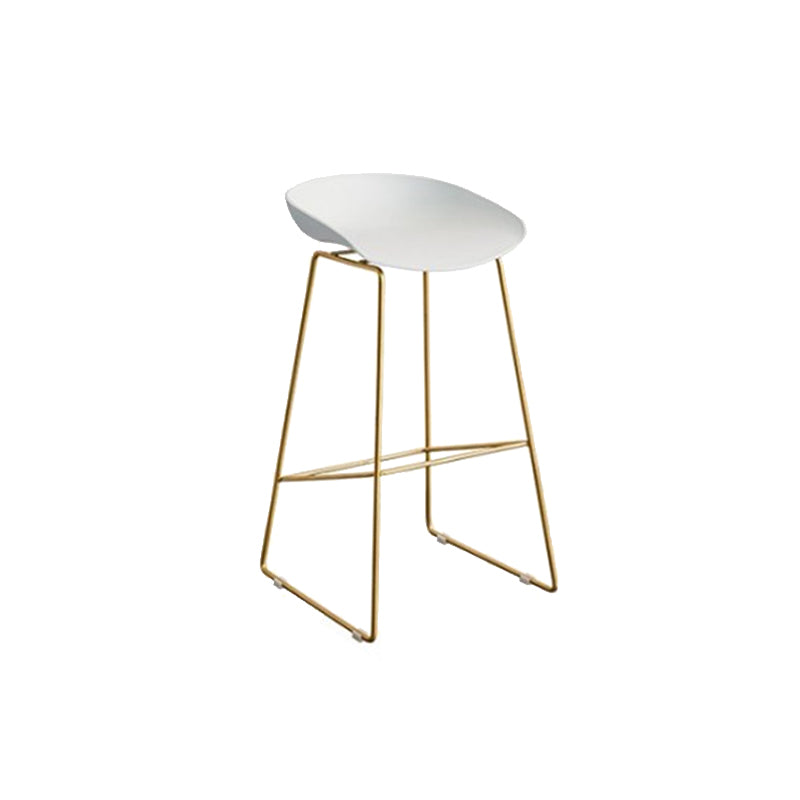 Metal Barstools Glam Armless Bar Stools with Gold Metal Legs