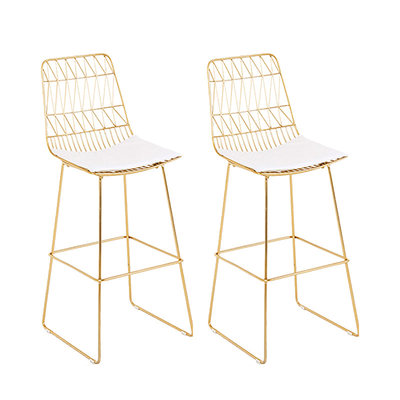 Metal Barstools Glam Armless Bar Stools with Gold Metal Legs