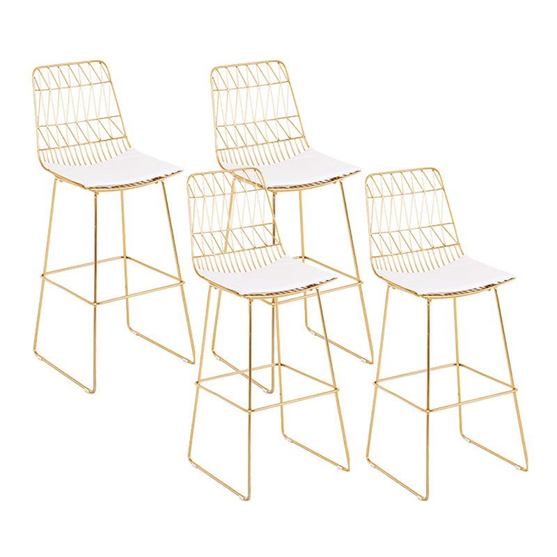 Metal Barstools Glam Armless Bar Stools with Gold Metal Legs