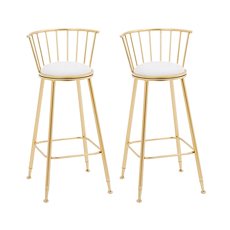 Metal Barstools Glam Armless Bar Stools with Gold Metal Legs