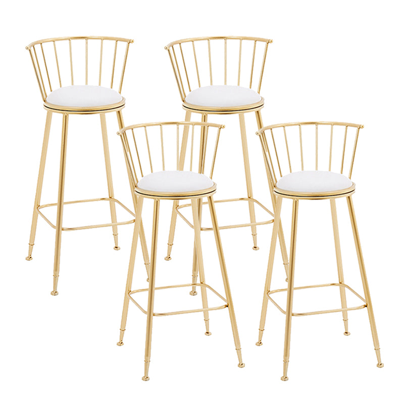 Metal Barstools Glam Armless Bar Stools with Gold Metal Legs
