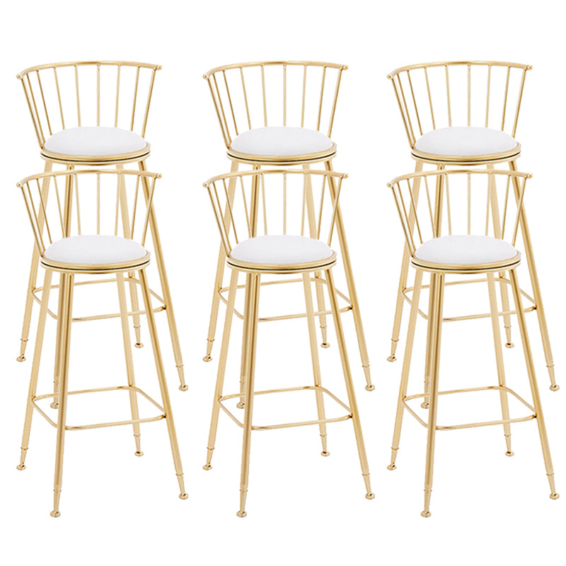 Metal Barstools Glam Armless Bar Stools with Gold Metal Legs