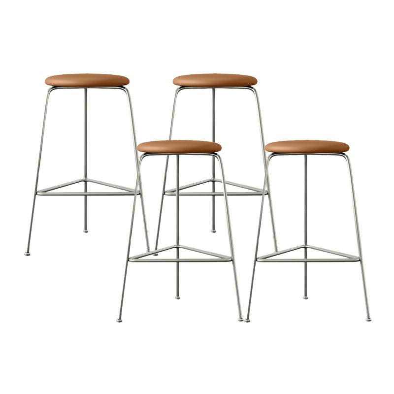 Contemporary Indoor Metal Bar Stool Backless Upholstered Bar Stool