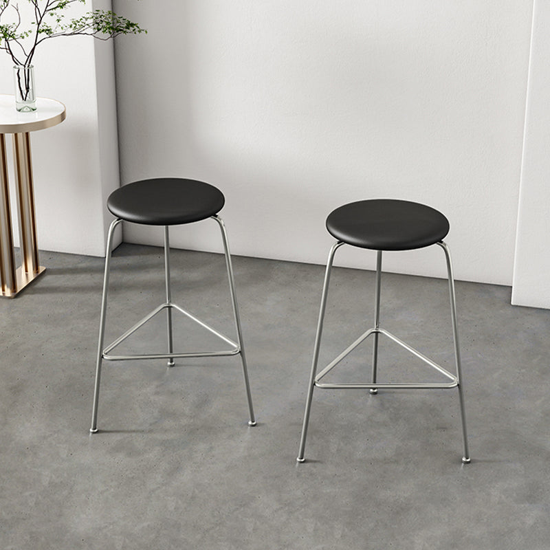 Contemporary Indoor Metal Bar Stool Backless Upholstered Bar Stool