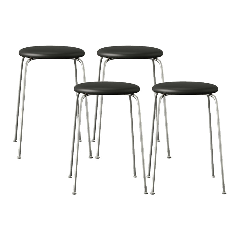 Contemporary Indoor Metal Bar Stool Backless Upholstered Bar Stool
