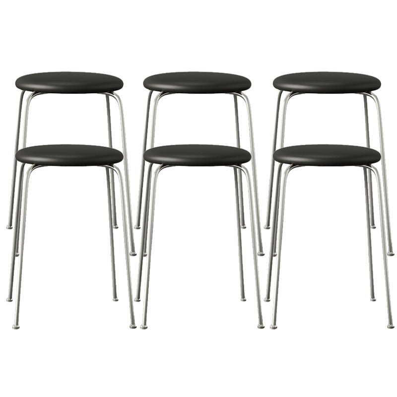 Contemporary Indoor Metal Bar Stool Backless Upholstered Bar Stool
