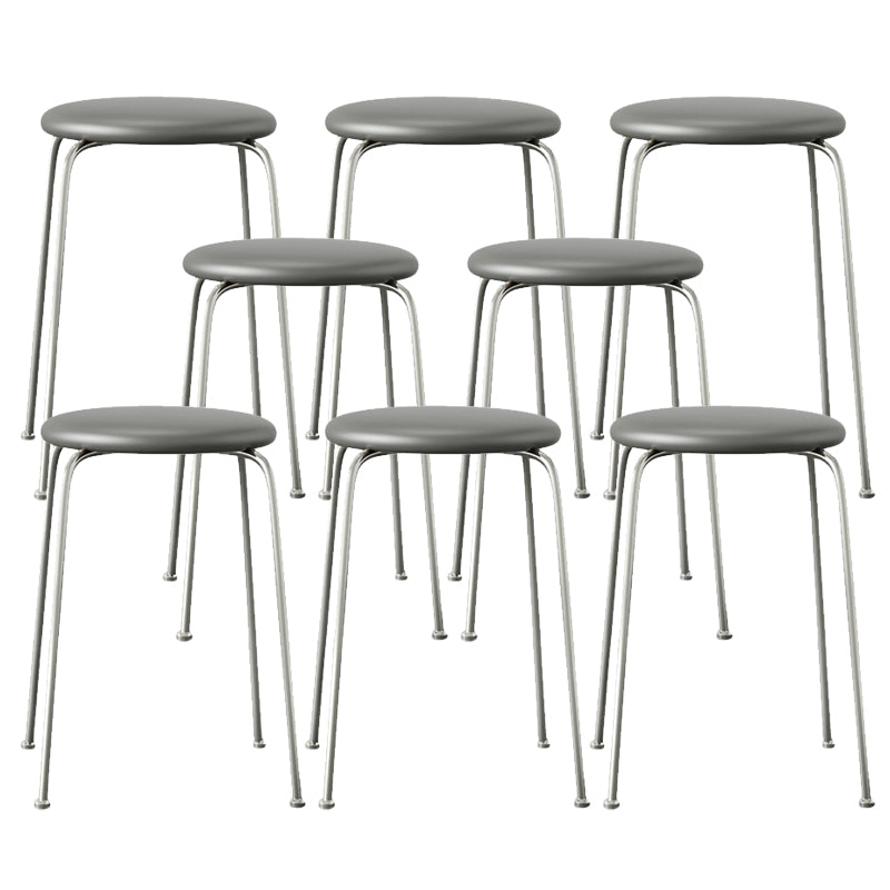 Contemporary Indoor Metal Bar Stool Backless Upholstered Bar Stool