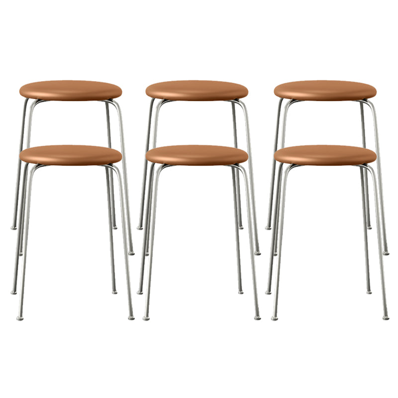 Contemporary Indoor Metal Bar Stool Backless Upholstered Bar Stool