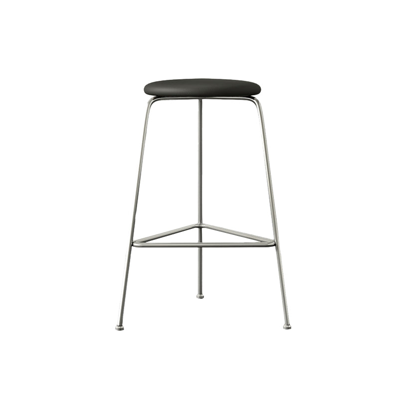 Contemporary Indoor Metal Bar Stool Backless Upholstered Bar Stool