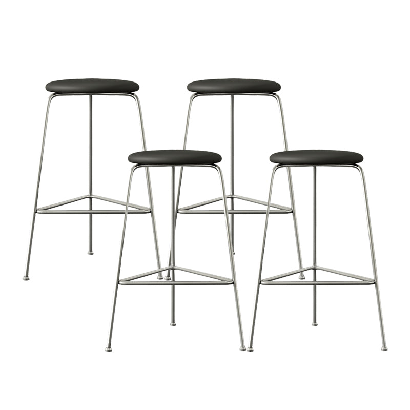 Contemporary Indoor Metal Bar Stool Backless Upholstered Bar Stool