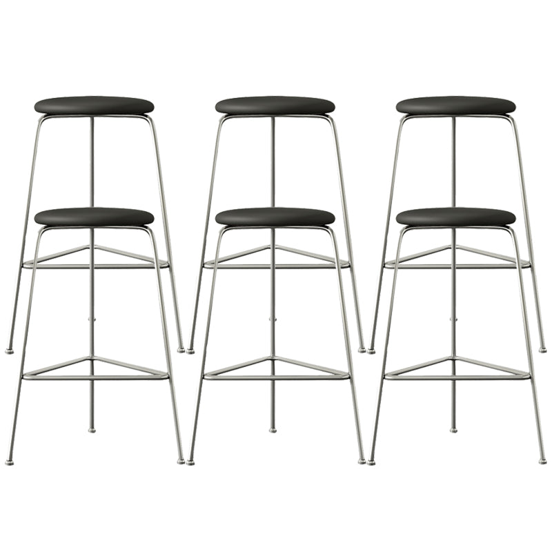 Contemporary Indoor Metal Bar Stool Backless Upholstered Bar Stool
