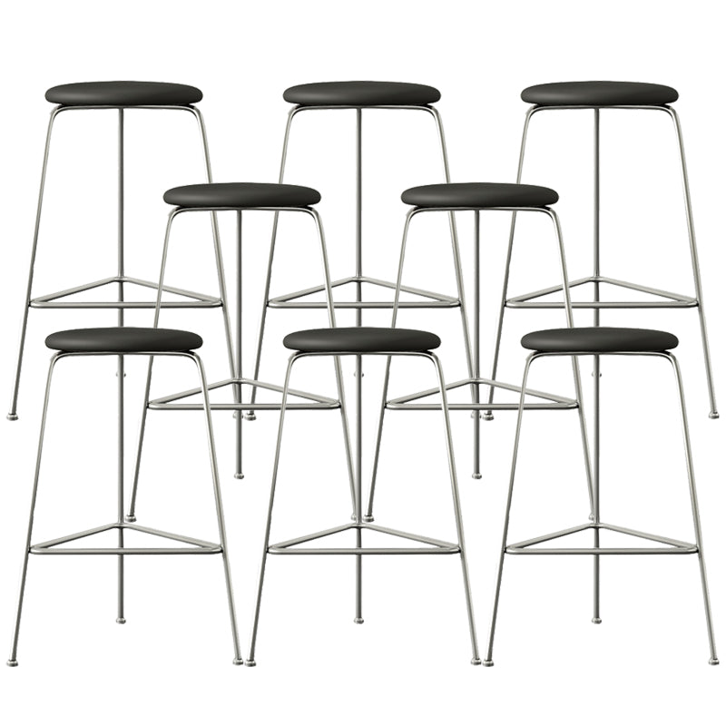 Contemporary Indoor Metal Bar Stool Backless Upholstered Bar Stool