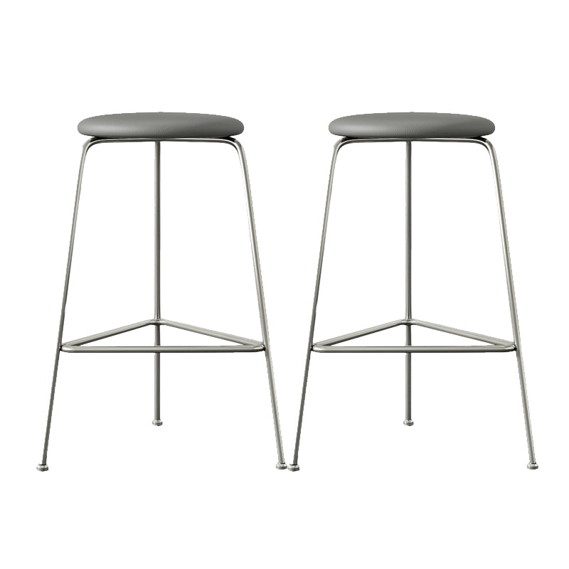 Contemporary Indoor Metal Bar Stool Backless Upholstered Bar Stool