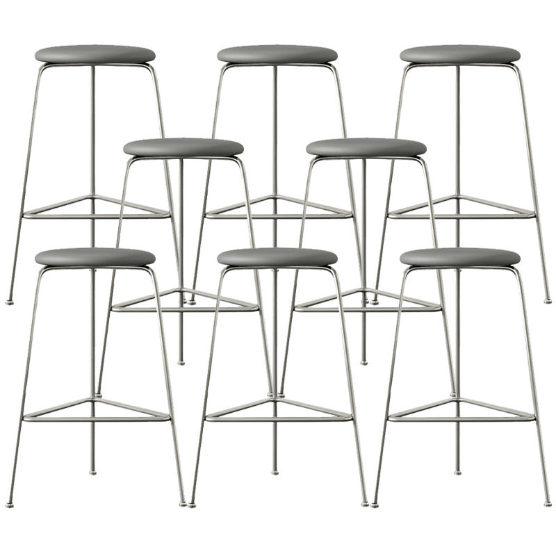 Contemporary Indoor Metal Bar Stool Backless Upholstered Bar Stool
